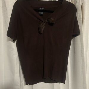 Bob Mackie Chocolate Short Sleeve Top